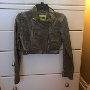 Snake skin leather jacket